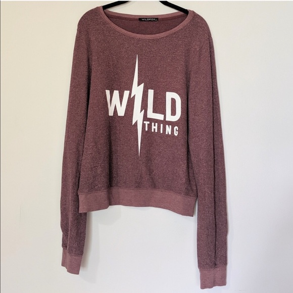 Wild fox red/maroon size medium sweatshirt - Picture 2 of 3